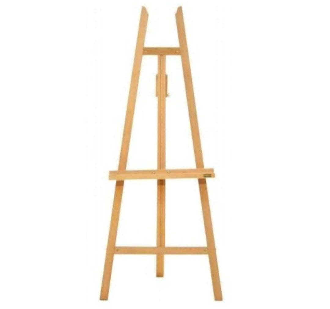 Freestanding natural wooden easel canvas stand