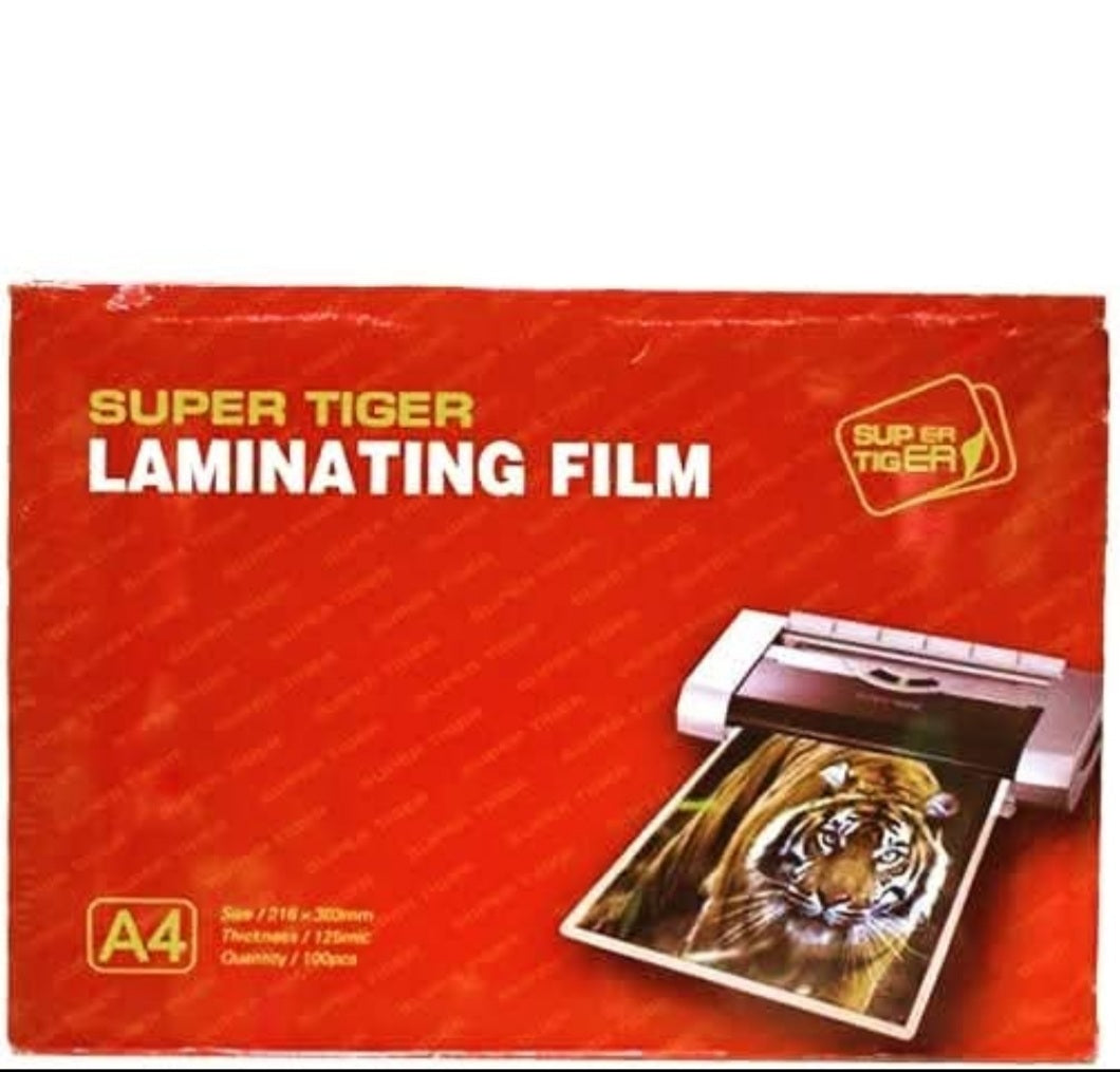 Super Tiger A4 laminating film pack