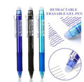 Retractable erasable gel pens with built-in erasers
