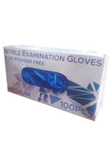 Blue powder-free nitrile gloves, 100 pieces