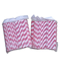 Red and white paper straws, 150 pieces