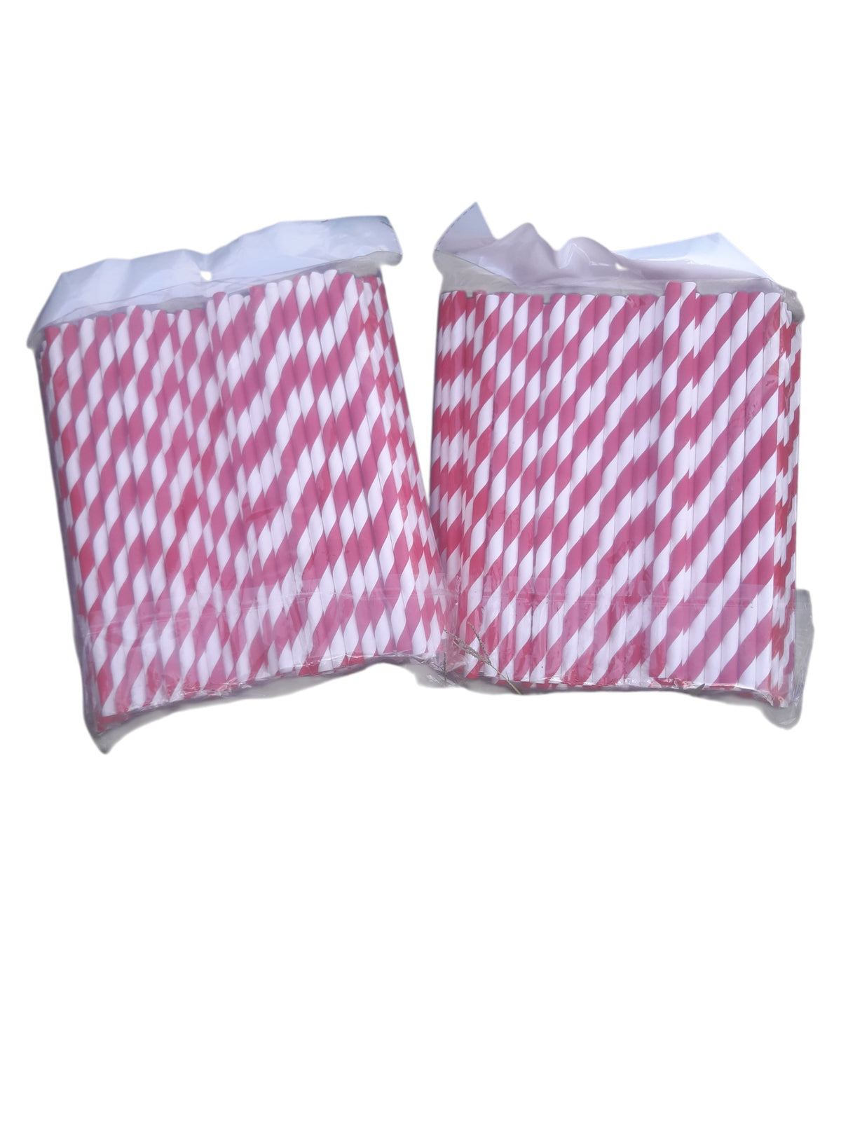 Red and white paper straws, 150 pieces