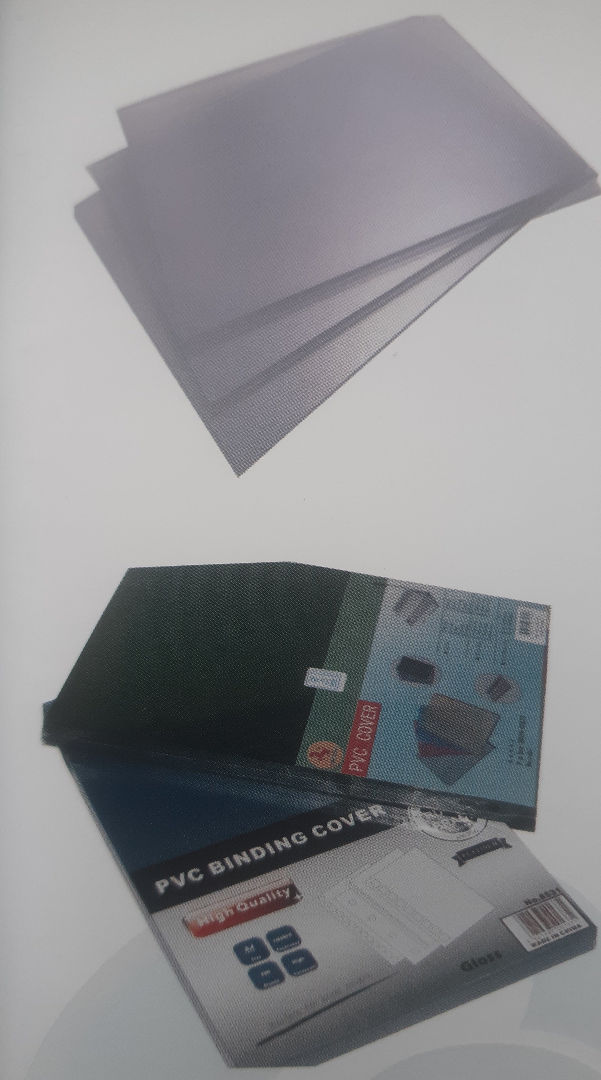 PVC binding covers transparency paper in assorted colours with product packaging